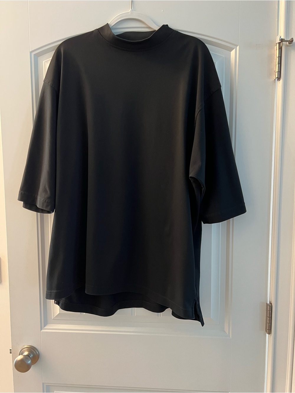 FootJoy Black Short-Sleeve Mock Neck Performance Top